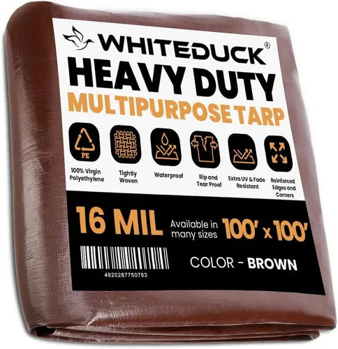 Vista 15 de Whiteduck 8' x 10' Lona de poliéster de alta resistencia de 16 mil, impermeable 100% resistente a los rayos UV, a prueba de desgarros y roturas