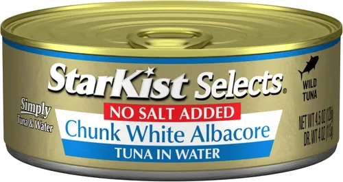 Vista 10 de StarKist Selects - Atún blanco blanco sin sal añadida, 4.5 onzas, paquete de 1 30g Protein Per Serving, Wild Caught, Canned Tuna, Gluten Free, Soy