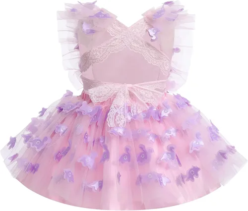 Vista 2 de Disfraz de primer Halloween para bebé, vestido de tutú de primer cumpleaños, vestido de novia para niñas de flores