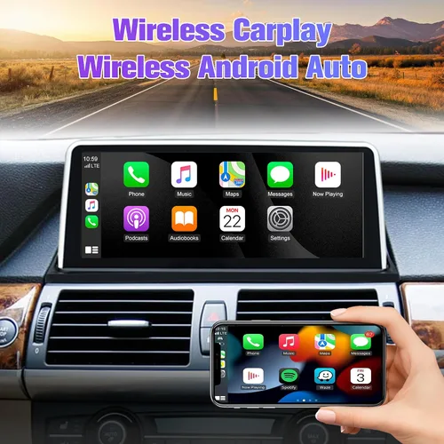 Vista 3 de Estéreo para E70 E71: 64G Estéreo de coche con Bluetooth Apple Carplay para BMW E70 E71 CCC 2007-2010, pantalla táctil del mercado de accesorios