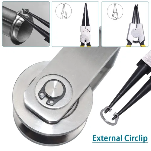 Vista 5 de Rueda de polea de cable giratoria de acero inoxidable, bloque de polea de rotación silenciosa, rueda de tracción para sistema de polea, elevación
