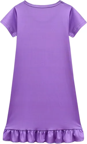 Vista 3 de YODISON Vestido de fiesta de princesa para niñas, vestido de Halloween con bolsa, morado (43.3 in3T-4T)