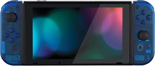 Vista 8 de eXtremeRate - Placa trasera para Nintendo Switch Console, NS Joycon con carcasa de mando de mano con botones de juego completo, carcasa de repuesto
