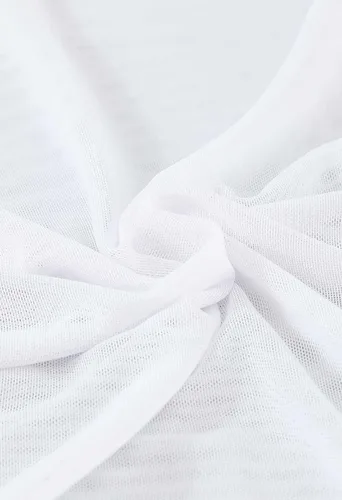 Vista 4 de Meenew Traje de baño de malla transparente para mujer, vestido de playa ajustado