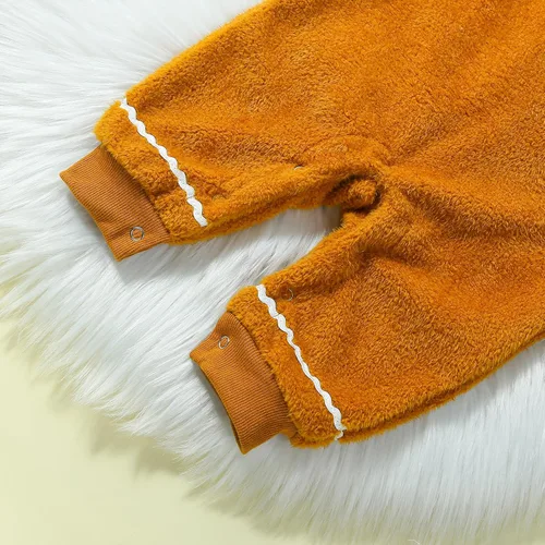 Vista 6 de Chloefairy Mameluco de manga larga con capucha para bebé recién nacido, ropa de pan de jengibre, traje de Navidad