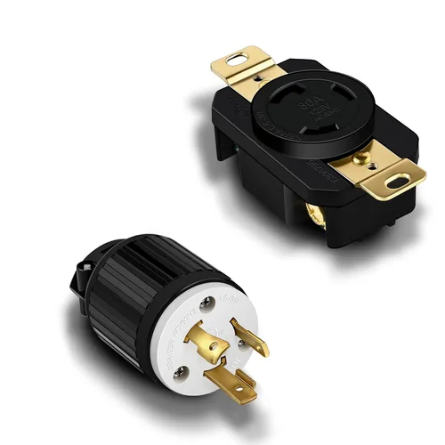 Vista 11 de ENERLITES NEMA L5-30P - Conector de bloqueo para generador, color negro