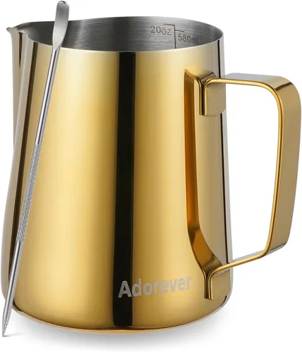 Vista 21 de Jarra de Espuma de Leche, 8.5oz / 250ml Jarra de Vapor Jarra de Acero Inoxidable Accesorios para Máquina de Espresso para Bar de Café, Herramientas
