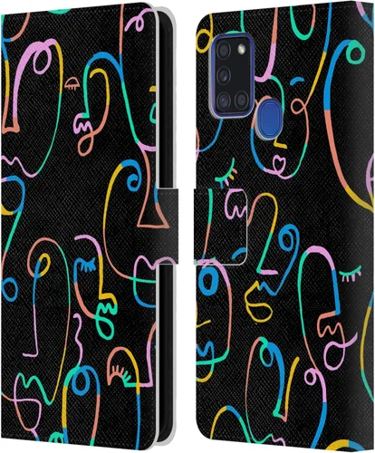 Vista 17 de Head Case Designs Officially Licensed Ninola Brushstrokes Multi Colorful Leather Wallet Case Compatible with Samsung Galaxy A07 4G