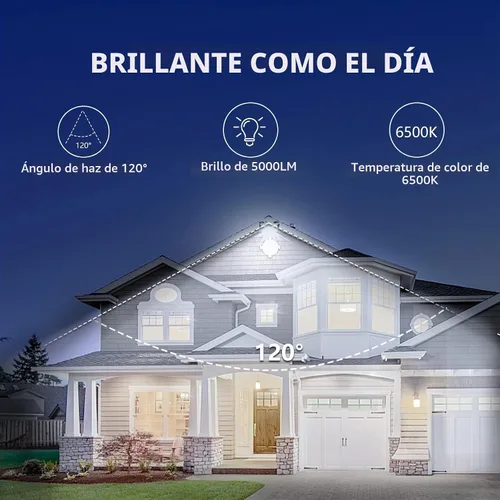 Vista 5 de UFOND Luz de inundación LED de 5000 lúmenes con enchufe, paquete de 2 Blanco