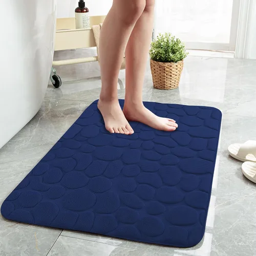 Vista 9 de Tapete de baño negro de secado rápido, 24 x 36 pulgadas, antideslizante, de espuma viscoelástica, lavable a máquina