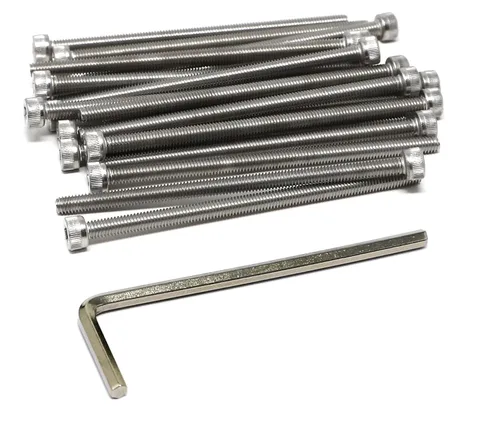 Vista 262 de iexcell Kit de tornillos de cabeza hexagonal de acero inoxidable 304, 100 unidades M2 x 0.157 in, paso de rosca de 0.016 in