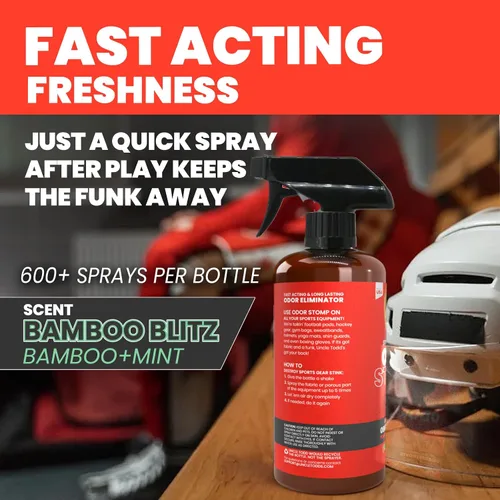 Vista 3 de Uncle Todd's Odor Stomp - Spray eliminador de olores para equipo deportivo, desodorante enzimático extra fuerte para fútbol, hockey, bolsas