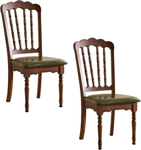 Vista 18 de Wooden Dining Chairs Set of 4 Upholstered Kitchen Chair with Slatted Backrest, Classic Armless Dining Chair for Restaurants/Kitchens(Fabric Cushion