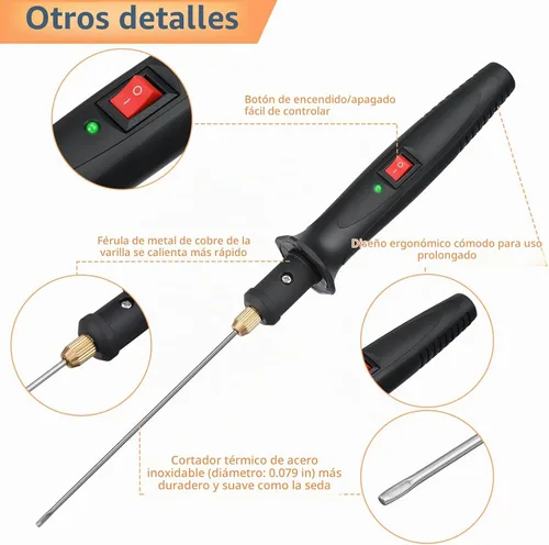 Vista 2 de Cortador de espuma de cuchillo caliente de 18 W, bolígrafo de corte de 3.9 in con adaptador de transformador de 100-240 V para antojo de espuma