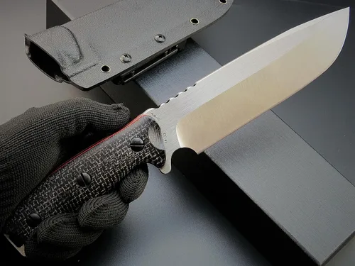 Vista 7 de Eafengrow EF143 Cuchillo de hoja fija con hoja de acero AUS-10, mango de Micarta, tanga completa, herramienta EDC, cuchillo recto para trabajo Negro