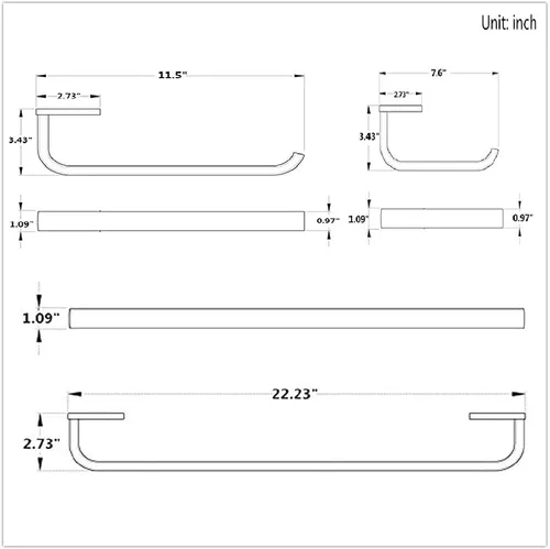Vista 8 de WINCASE Accesorios de baño de latón, soporte para toallas de baño, antiguo, juego de barra de toalla, soporte para papel higiénico, gancho
