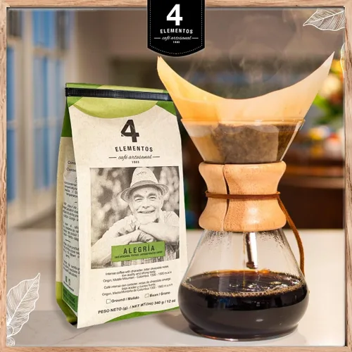 Vista 4 de 4 Elementos Café integral clásico de 12 onzas, tostado medio oscuro, 100% arábica de Colombia, sabor audaz y rico