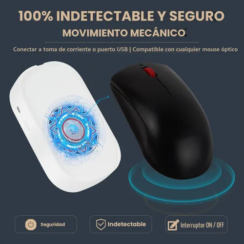 Vista 3 de Mouse Jiggler, simulador de movimiento de mouse indetectable para despertar de computadora portátil, mantiene la PC activa, sin software, sin