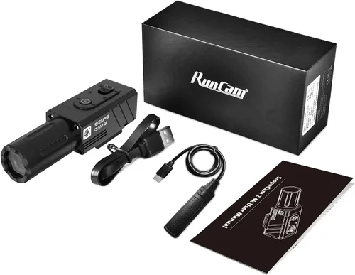 Vista 6 de RunCam ScopeCam2 4K Zoom Action Cámara impermeable 4xDigital HD Mini cámara de video con cable de interruptor de grabación
