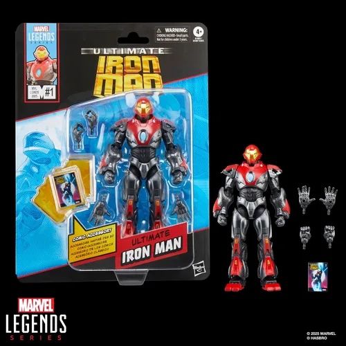 Vista 14 de Serie Marvel Legends Ultimate Iron Man, Figura de acción coleccionable de 6 pulgadas inspirada en cómics con accesorio de cómic a