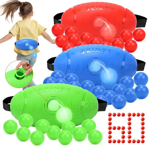 Vista 8 de Skirfy Juegos de fiesta al aire libre para niños y adultos, juego de pelota agitadora con 40 bolas, divertidos juguetes para interiores