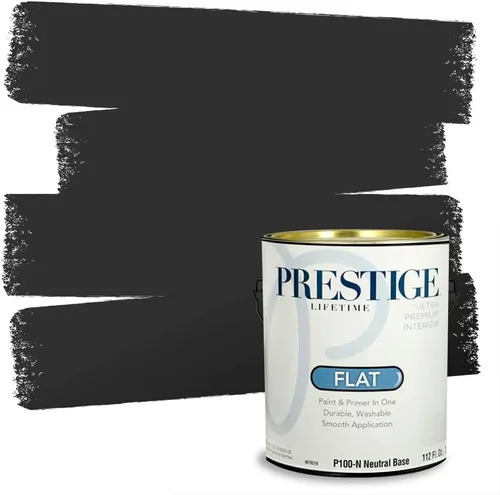 Vista 163 de PRESTIGE Pinturas Pintura Exterior e Imprimación en Uno, 1 Galón, Mate, Combinación Comparable de Sherwin Williams* Black Magic* SW6991-PCM