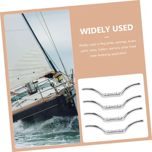 Vista 5 de Accesorios de amarre para barcos resistentes, 4 unidades, pernos de cuerda marinos, tacos de muelle de barco de acero inoxidable 316, fácil