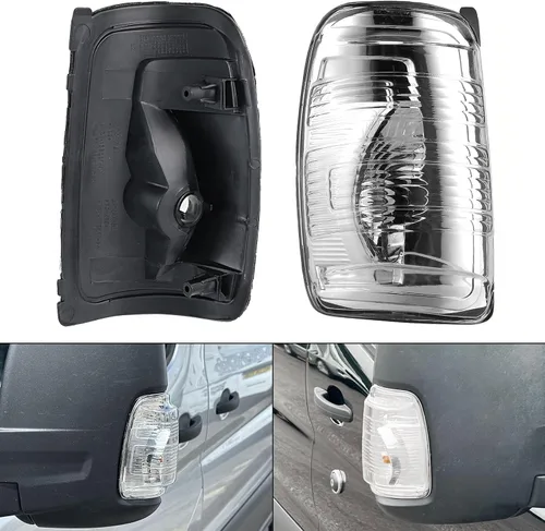 Vista 4 de Cubiertas de luz indicadora de espejo lateral para Ford Transit T150 250 350 2015 2016 2017 2018 2019 2020 2021 MK8, izquierda y derecha