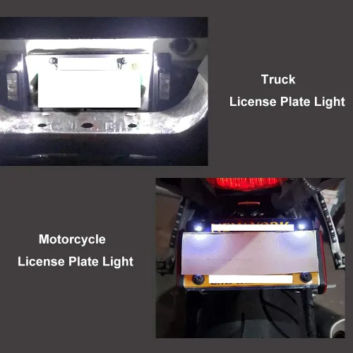 Vista 7 de Luz para matrícula, tornillo de matrícula, LED, superbrillante 12 V, impermeable, bombilla LED para placa de matrícula, para motocicleta, camión