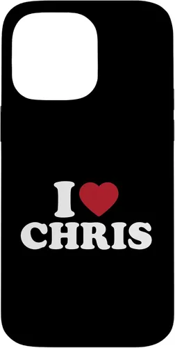 Vista 21 de Funda con corazón rojo para iPhone 16 I Love Chris, I Heart Chris