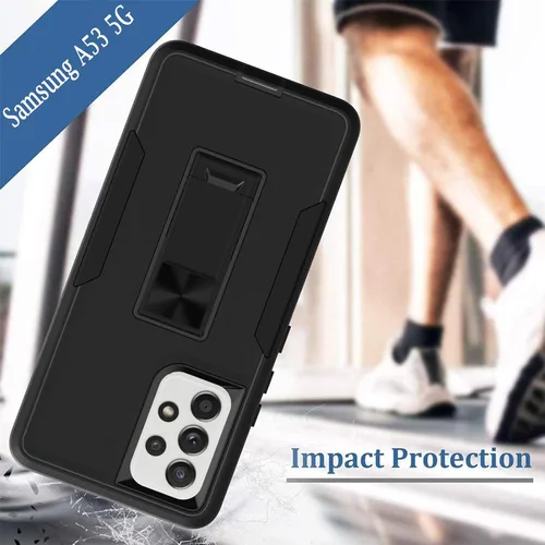 Vista 5 de MDCN Funda para Samsung A53 5G, Galaxy A53 5G, grado militar, resistente, con protector de pantalla HD, anillo magnético, soporte para automóvil