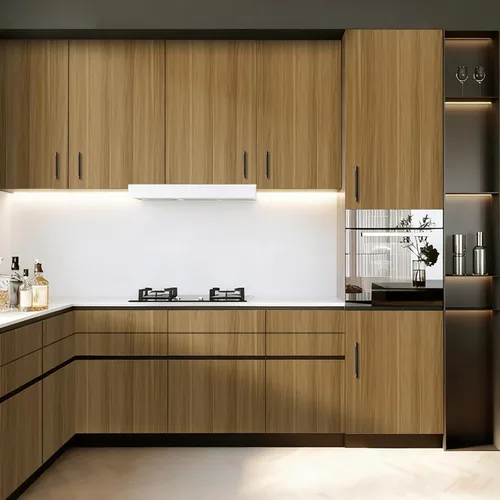 Vista 5 de Papel de contacto de grano de madera, autoadhesivo, color marrón claro 15.7’’ x 78.7’’Waterproof Vinyl Wrap for CabinetKitchen Countertop - Wall