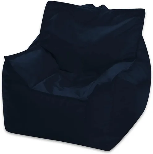 Vista 4 de Posh Creations Puf estructurado cómodo para jugar, leer y ver la televisión, Newport Chair, microgamuza - azul marino