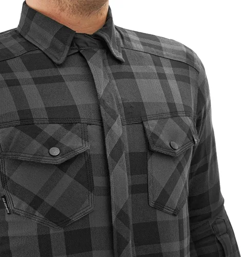 Vista 10 de SHIMA RENEGADE MEN 2 Camisa de motocicleta para hombre – Chaqueta de franela de motociclista a cuadros blindados con fibra QL – Aramida y capa