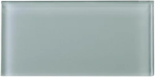 Vista 4 de Tenedos Ice Mist - Azulejo de vidrio gris brillante de 3 x 6 pulgadas, elegante azulejos de pared y protector contra salpicaduras para baño, cocina