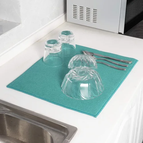 Vista 4 de Tapete de microfibra absorbente y reversible para secado de platos, para cocina, 18 x 24 pulgadas
