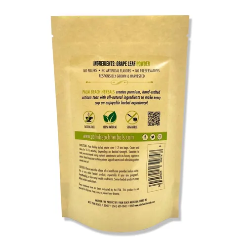 Vista 2 de Palm Beach Medicinal Herbs - Té de hoja de uva - Serie de té de hierbas puras, 30ct
