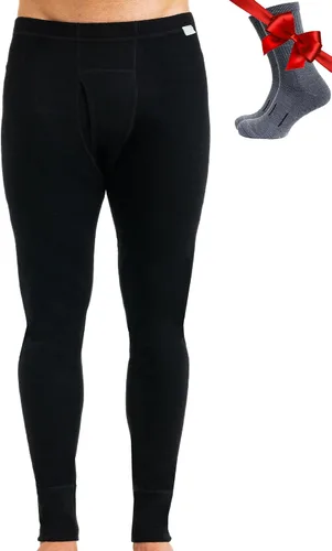 Vista 22 de Pantalón de primera capa de lana merina para hombre, 100% lana merina, peso pesado, medio, ligero, ropa interior térmica Long Johns y calcetines .
