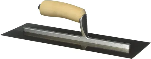 Vista 2 de Kraft Tool CF536 - Paleta de cemento de acero inoxidable dorado con mango de madera CB, 12 x 4 pulgadas
