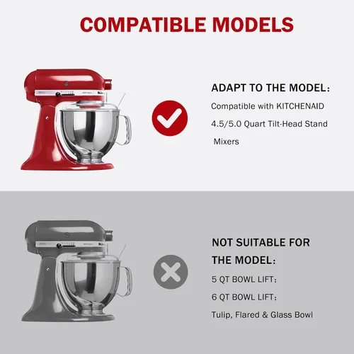 Vista 2 de Flex Edge Beater for Kitchenaid 4.5/5 Qt Tilt-Head Mixer – Flexible Silicone Edge Paddle, Auto-Scrape Bowl Scraper, Dishwasher Safe– For Kitchenaid