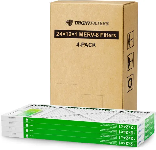 Vista 20 de TRIGHTFILTERS 12x12x1 Filtro de aire 4 paquete, MERV 8 Filtros de aire plisados de defensa contra el polvo de reemplazo para aire acondicionado HVAC