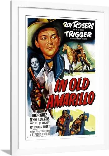 Vista 16 de ART Wall Art Print IN OLD AMARILLO, US poster, from left: Estelita Rodriguez, Roy Rogers, 1951 on White Frame, 16" x 22