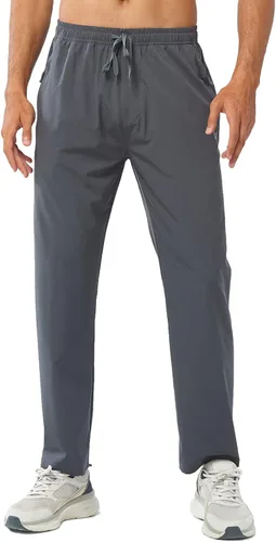 Vista 4 de NORTHYARD Pantalones deportivos para correr para hombre, pantalones de gimnasio ligeros, pantalones de correr con dobladillo abierto