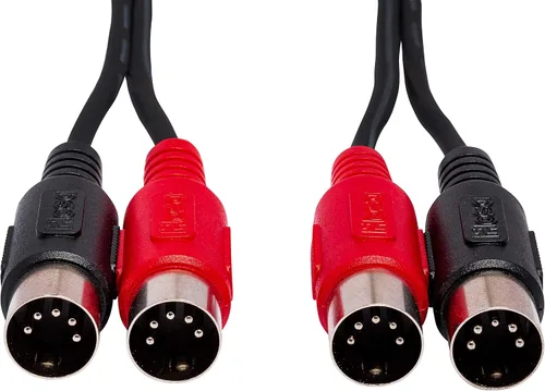 Vista 2 de Hosa Cable MID-202 Dual MIDI, doble DIN de 5 pines a la misma, 6.6 pies