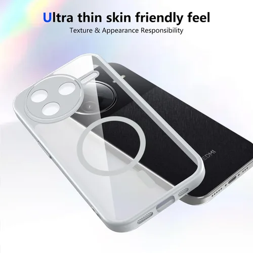 Vista 158 de Funda magnética transparente compatible con Xiaomi 17T, color negro 2 en 1 PC + TPU cubierta de teléfono a prueba de golpes, carcasa protectora