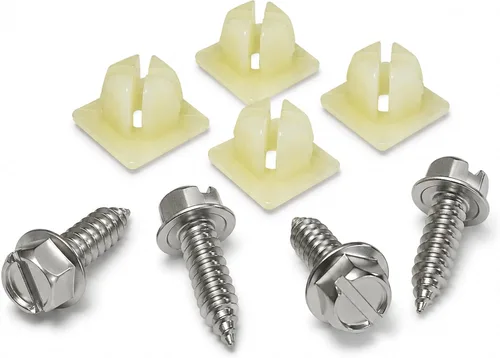 Vista 8 de Kit de tornillos para placa de matrícula - Negro, sujetadores de estilo OEM con retenedores de tornillo de nailon para montar placas de matrícula