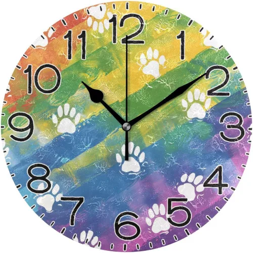 Vista 13 de ALAZA Reloj de pared de mármol marrón natural, funciona con pilas, sin tictac, silencioso, de cuarzo, analógico, rústico, rústico, reloj redondo