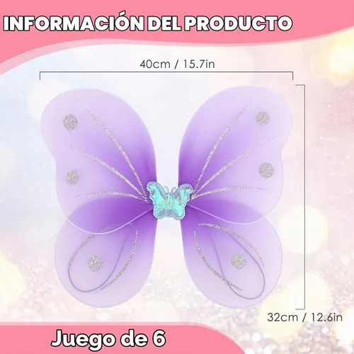 Vista 2 de kilofly Juego de 6 juegos de disfraz de princesa mariposa ángel juego de rol 4