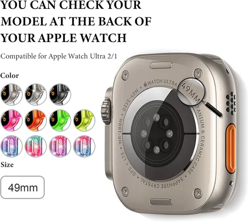 Vista 146 de DABAOZA - Correa transparente compatible con Apple Watch con estuche protector, correa deportiva de TPU con brillo para mujeres y hombres