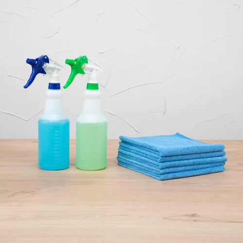 Vista 6 de Restaurantware Clean Tek - Paños de limpieza profesionales de 16 x 16 pulgadas, 10 toallas de microfibra sin pelusas, altamente absorbentes, no Azul